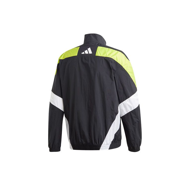 adidas Urban Q3 TT Sports Jacket with Geometric Pattern and Stand Collar Men Outerwear Black FR6599