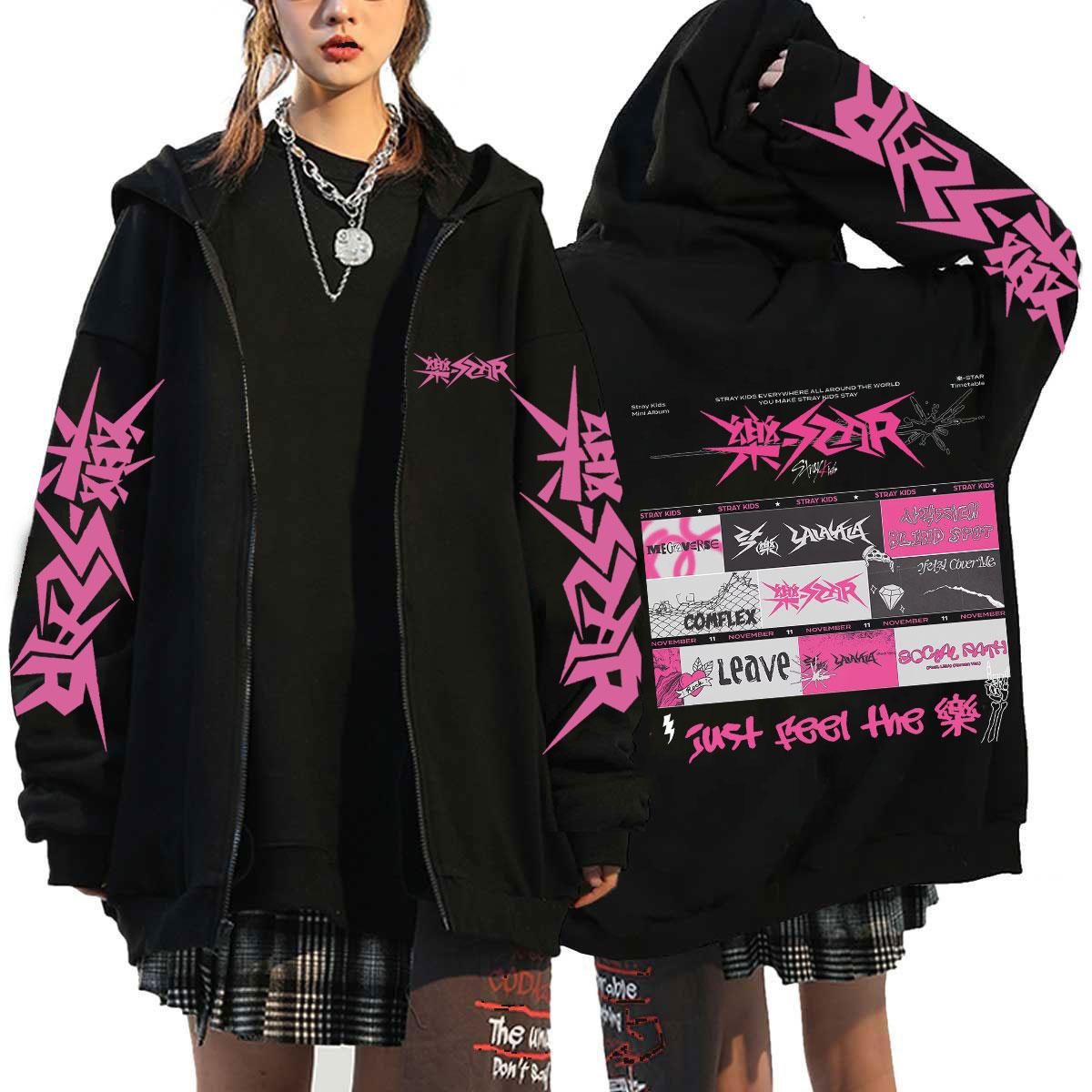 

Чоловіча толстовка Straykids з довгим рукавом, вільна повсякденна готика Harajuku Streetwear Kpop Street Korean Style Classic Simple S