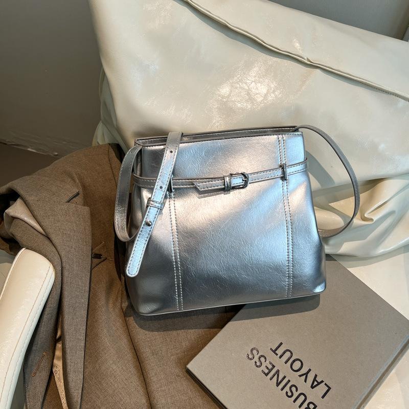 

Модная женская новая универсальная сумка через плечо серебряный