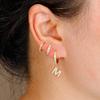 3PCS Trendy Stainless Steel Initial A-Z Letter Hoop Earrings Set For Women Fashion Huggies Cartilage Helix Piercing Jewelry