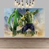 Fondo de foto de Hulk, superhéroe, gigante de dibujos animados verde, decoraciones para fiesta de cumpleaños infantil, artículos para baby shower.