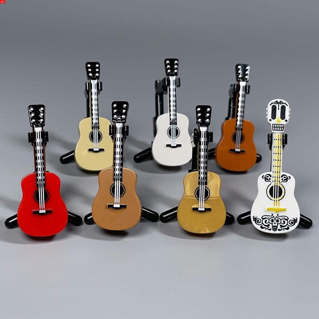 Non-Toxic Moc Bricks Suona Horn Music Score Singer Saxophone Bass Figure Musical Instruments Educatinal Building Blocks Kids Children Toys