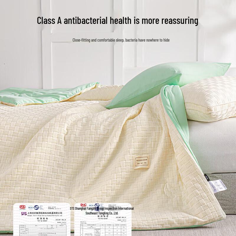 HLA Antibacterial Satin Two-Tone Soy Fiber Summer Quilt