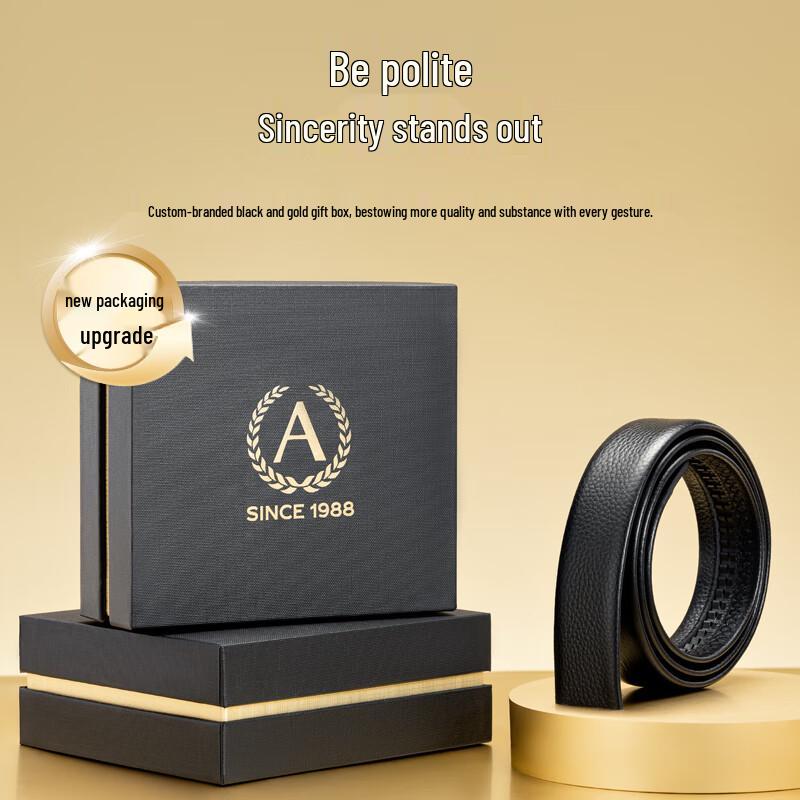 Aokang Men's Genuine Leather Belt Strap for Automatic Buckle