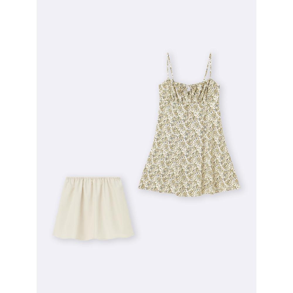 Gu By Uniqlo Flower Print Mini Camisole Dress+x