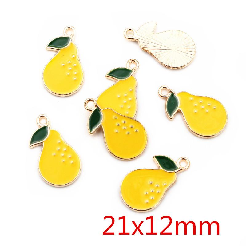 10pcs/lot Fruit Enamel Metal Charms Apple Orange Carrot Pendant for DIY Necklace Bracelet Jewelry Making Findings Supplies