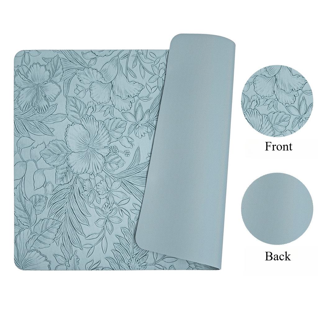 Nordic Embossed PVC Leather Placemats Heat Resistant Non Slip Dining Table Mats Elegant Hotel Home Western Food Table Pads