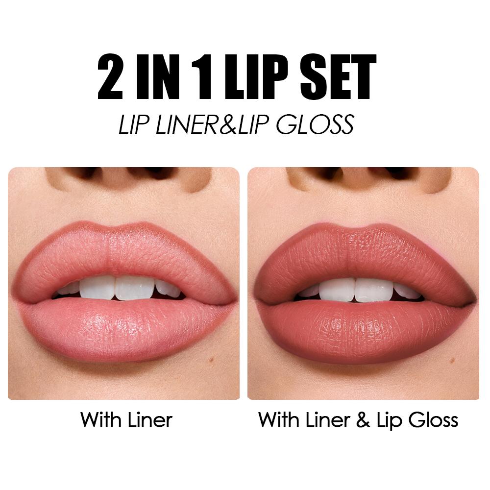 Clubday 6 Pcs Lip Liner and Liquid Lipstick Set, Smooth Matte Finish Long Lasting Lip Contouring Makeup Gift Box