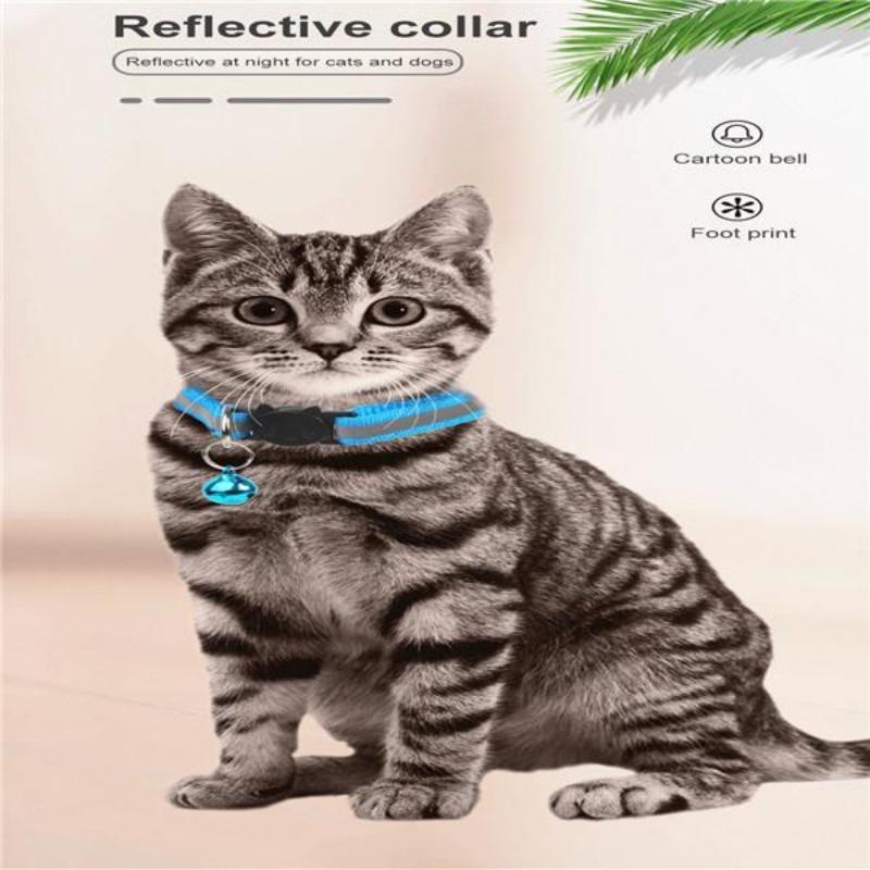 Pet Products Cat Collar Cartoon Cat Head Color Bell Pet Accessories Reflective Dog Collar