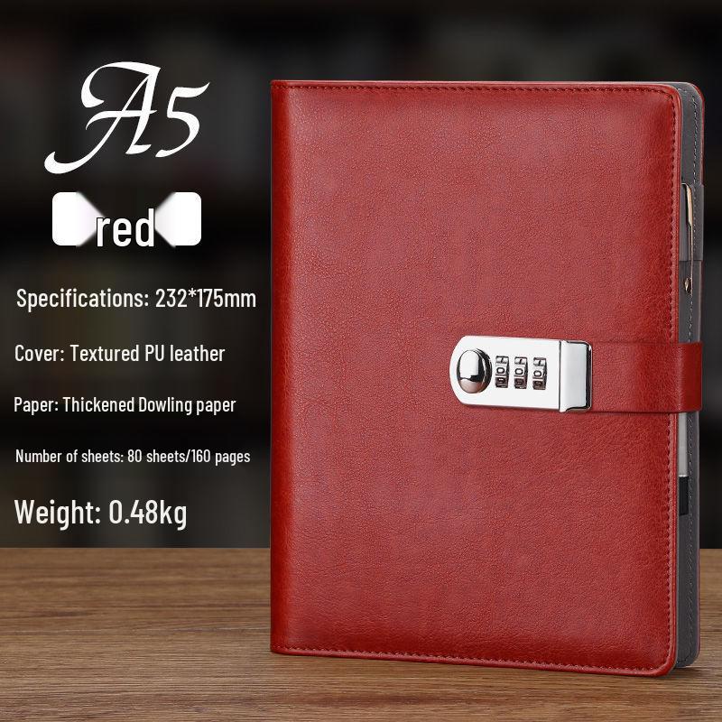 

Detachable Loose-Leaf Password Notebook - A4/A5 Business & Student Use A5 красный