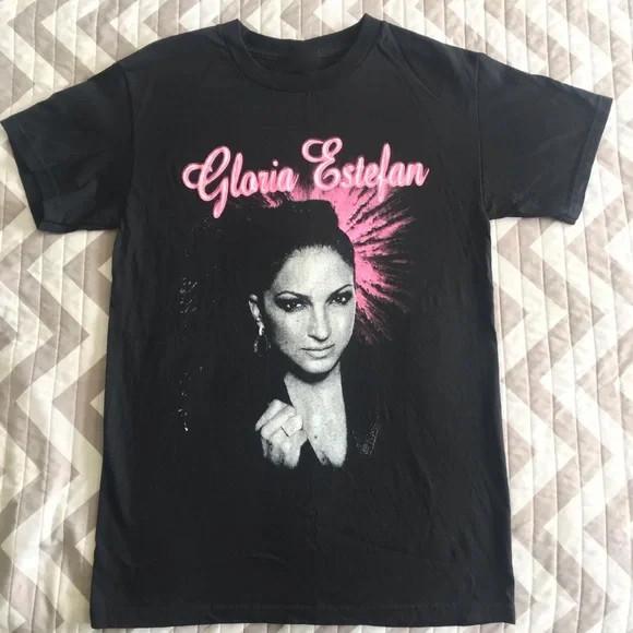 Gloria Estefan Hollywood bowl 2014 Cotton Black Unisex Shirt Unisex T-Shirt S