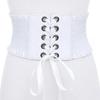 Fashion Gothic Elastic Belts for Woman Sexy Black Pu Leather Wide Corset Belt Female Cinturones Para Mujer Heart Cummerbunds