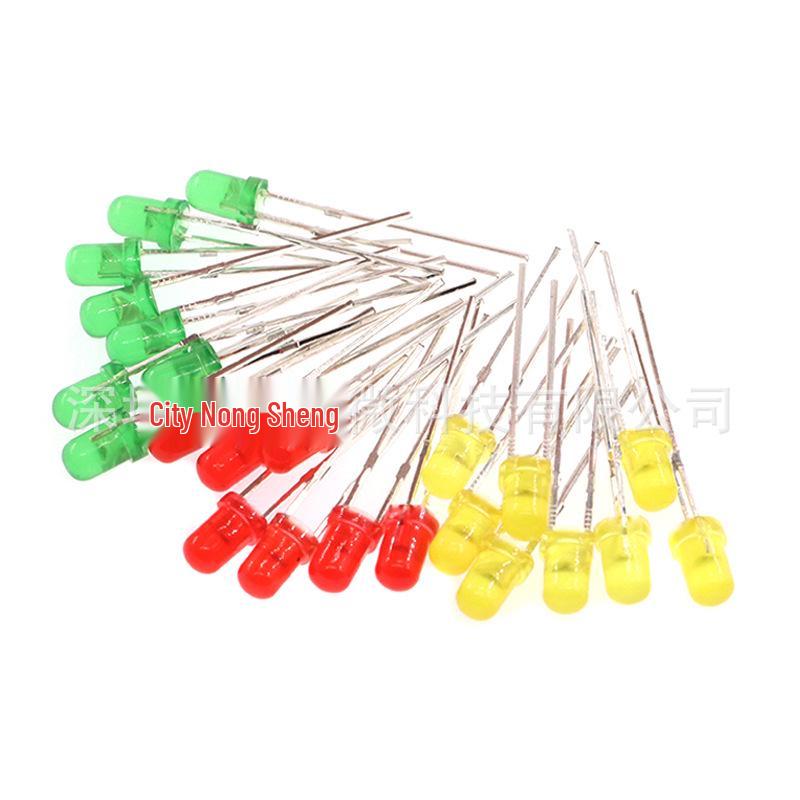 3mm/5mm LED Bulb Pack: Red, Green, Yellow, Blue, White – Through-hole Lamp Beads for Experiments