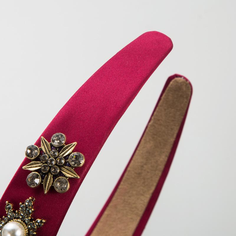 Hair Band Baroque Vintage Crystal Pearl Head Band Women's High Grade Beauty Hairhoop