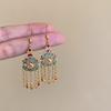 Ethnic Style Triangle Flowing Water Earrings, High-end Earrings, Niche Antique Style, Personalized Creative Design Earrings