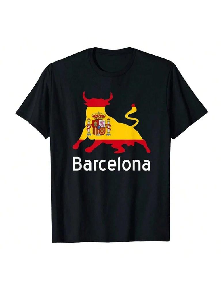 Spanien Barcelona Grafik T-Shirt Für 'unisex Spanische Stierkampf Gedruckte T-Shirts Vintage Espana Flagge T-Shirt Wounisex Kleidung Oberteile