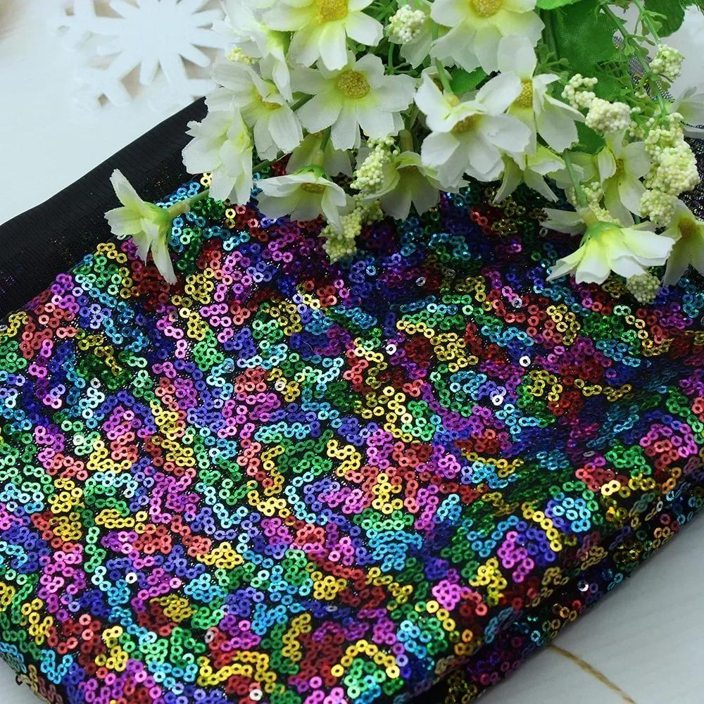 3mm Illusion Small Sequin Embroidered Fabric Stage Evening Dress Embroidered Fabric Background Tablecloth Luggage Fabric