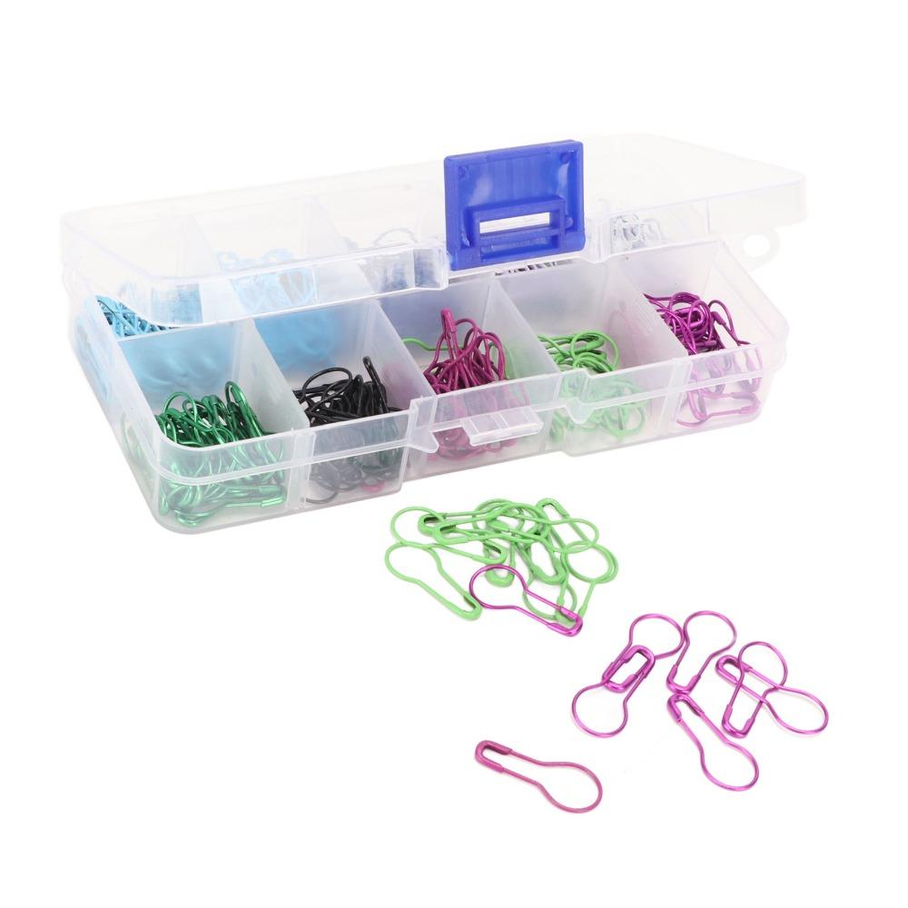 600pcs Plastic Storage Box Crochet Stitch Markers Colored Iron Metal Knitting Pins  For Knitting