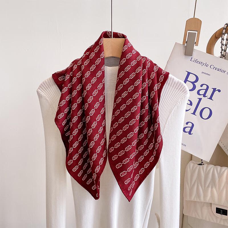 Miling Double-Sided Chain Print Square Scarf 65cm