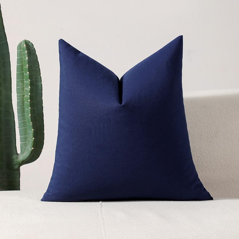 

Polyester-cotton Canvas Large and Small Plaid Korean Style Striped Plain Pillow Cover Cushion Cover Without Core 45 * 45Cm (excluding core)