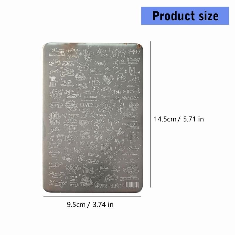 Stainless Steel French Manicure Plate Heart Theme Stamping Plate Metal Texture Suitable for Nails Decors Application