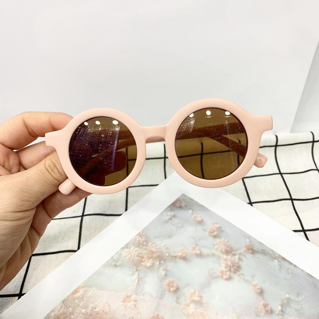 Sunglasses Retro Resin And PC Materials UV  Thick Frame Round For Kids