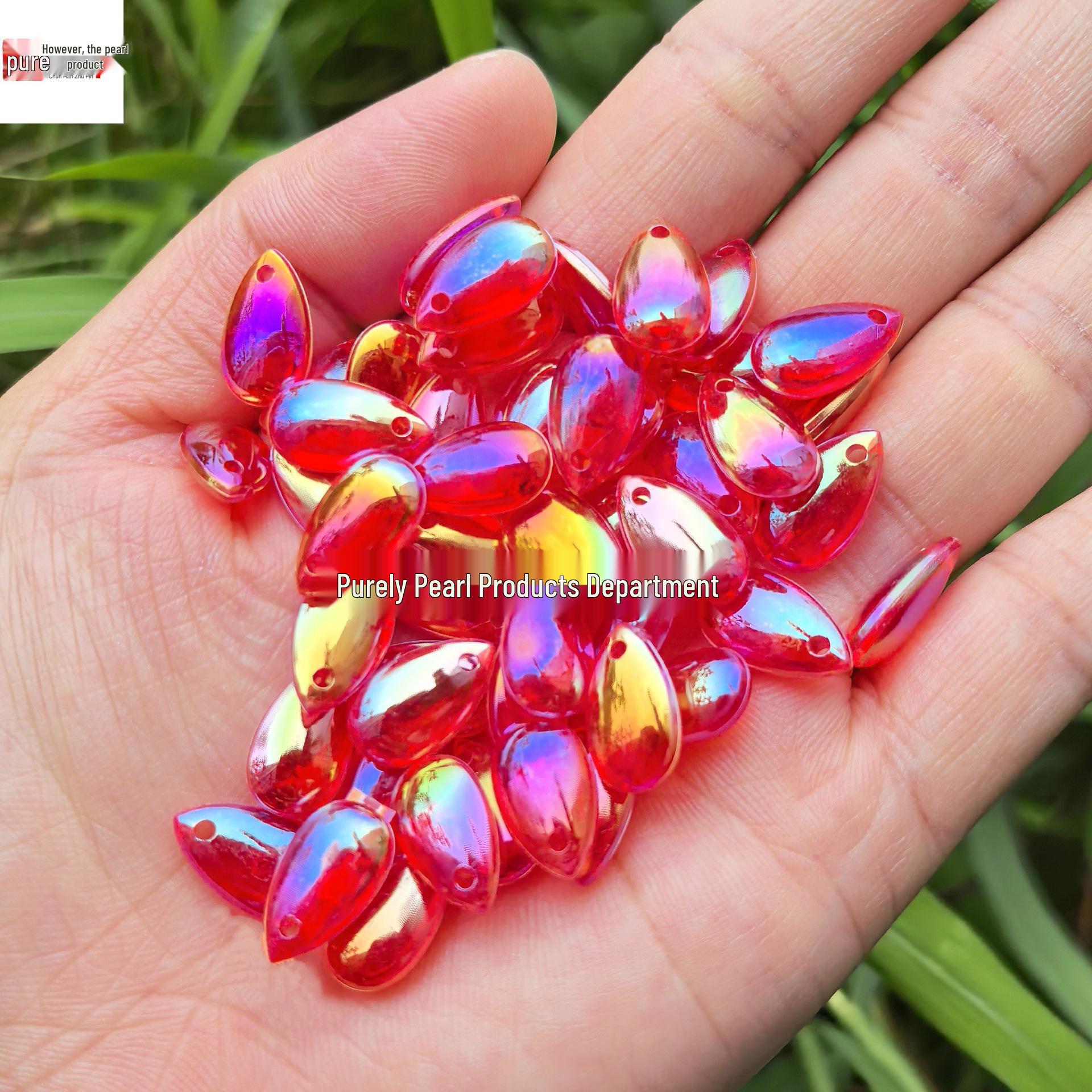 8x14mm Glossy Teardrop Beads for Handmade DIY Weaving, Hairpin Headdresses, and Tassel Pendants