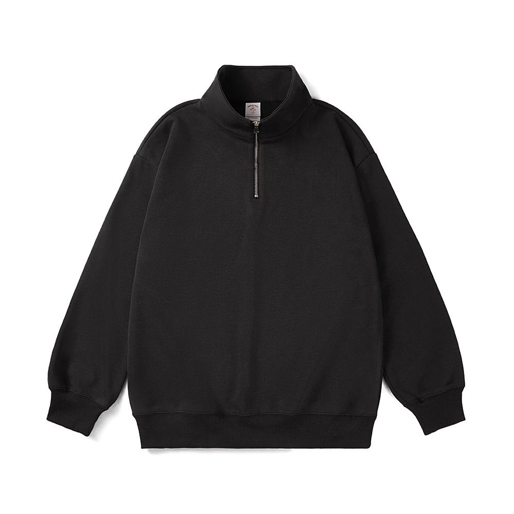 Autumn/Winter 2025 LB300 Trendy Loose-Fit Milk Silk Stand Collar Half-Zip Hoodie