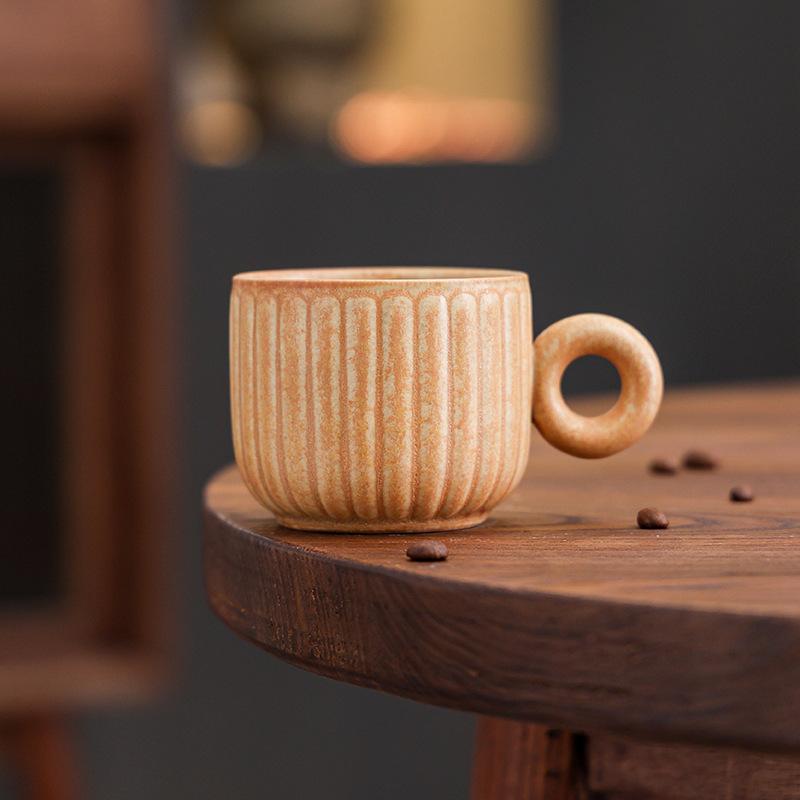 Creative Ceramic Coffee Cup High Value Afternoon Tea Latte Cup Household Water Cup Coarse Pottery Mug
