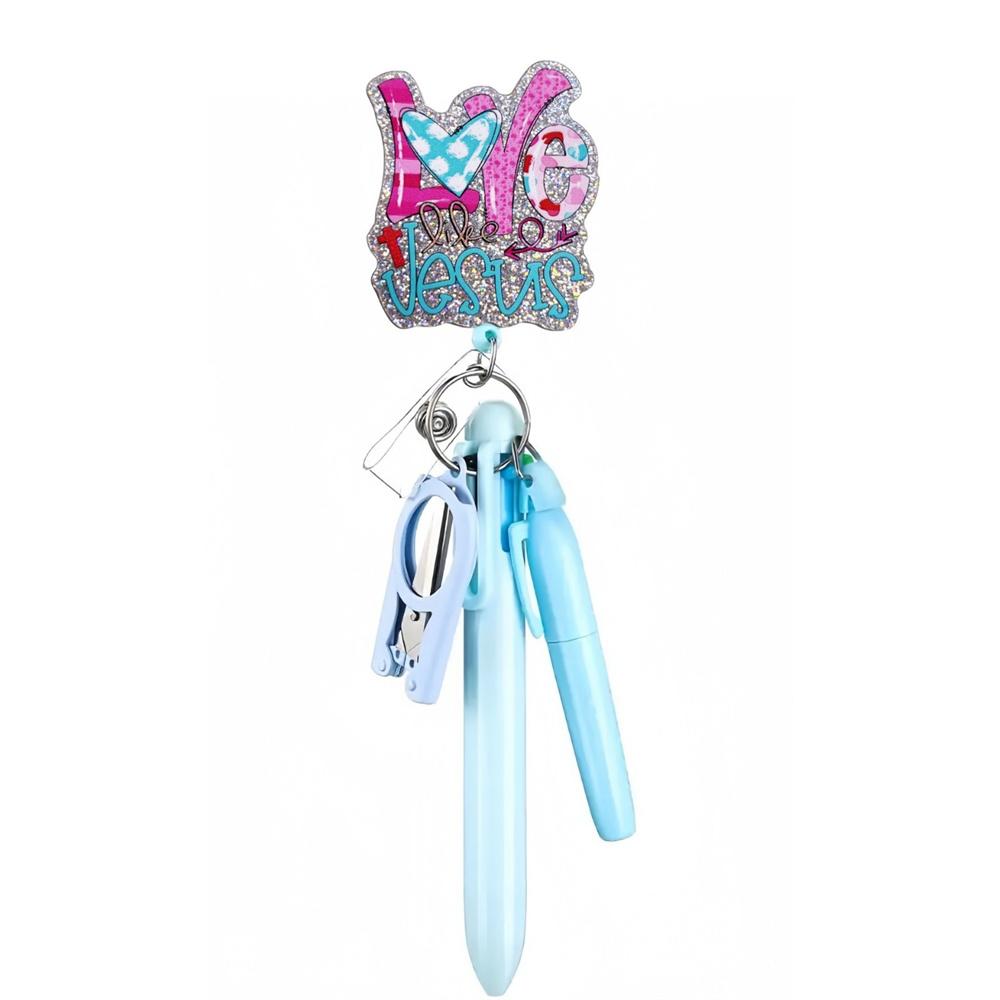 1 set Mini Highlighter Badge Reel Pen Nurse Pens Set School Hospital Student Nurse Ball Pen Nurse's Day Gift