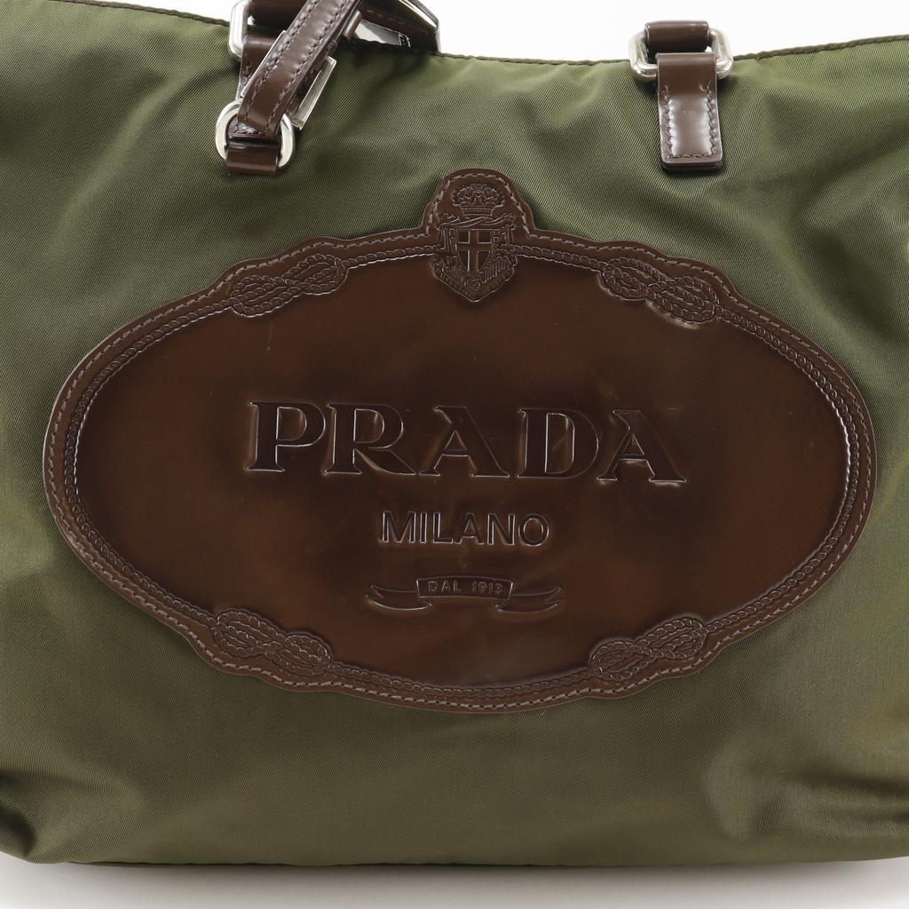 Prada 2WAYShoulder Handbag BN1107 Khaki Nylon Women Used