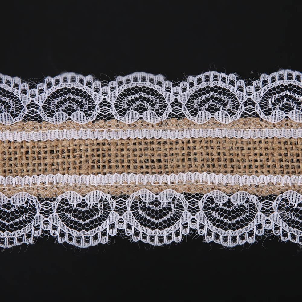 Ribbon White Burlap Lace Ribbon Jute Vintage Hessian Jute Ribbon Lace Jute Lace Ribbon Wedding Decoration
