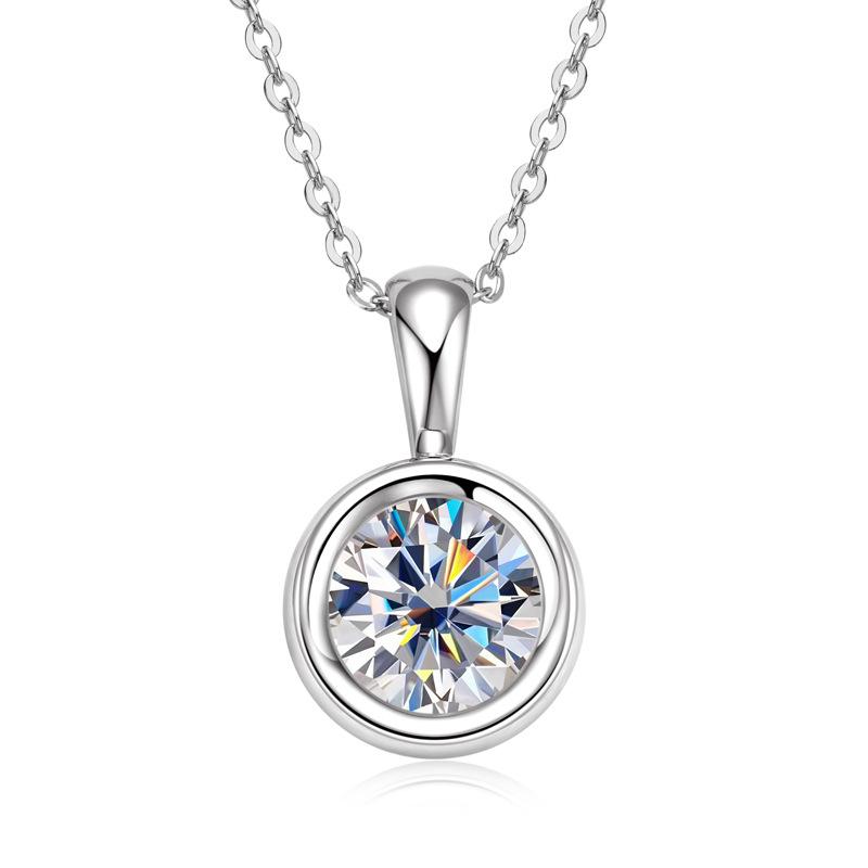 8mm S925 Sterling Silver Clavicle Chain Minimalist Luxury Moissanite Necklace Unique Stylish Moissanite Pendant D VVS1 Fine Jewelry For Women