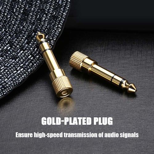 Ancable 6.35mm to 3.5mm Stereo Mini Plug Adapter, Female to Male, for Headphones, Amplifiers, Digital Pianos, Earphones, and More