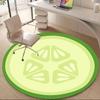 1PC Cucumber Slice Office Round Area Rug, Mat Suitable For Office, Under Office Chairs Bedroom Living Room Home Decor, Room Deco
