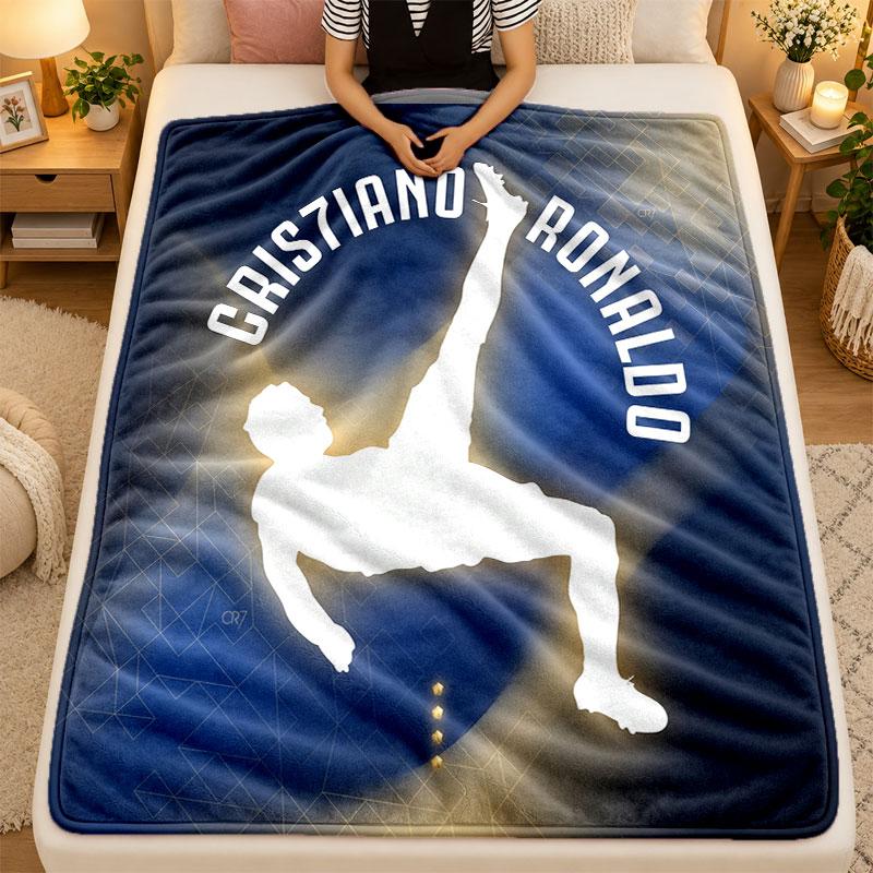 Flannel BlanketCristiano Ronaldo Warm Soft Throw Blanket for Indoor Sofa Bed Living Room Use