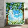 Elegant Blue Rose Garden Shower Curtain Transforming Your Bathroom Into A Serene Natural Retreat Waterproof Durable Easy-Clean