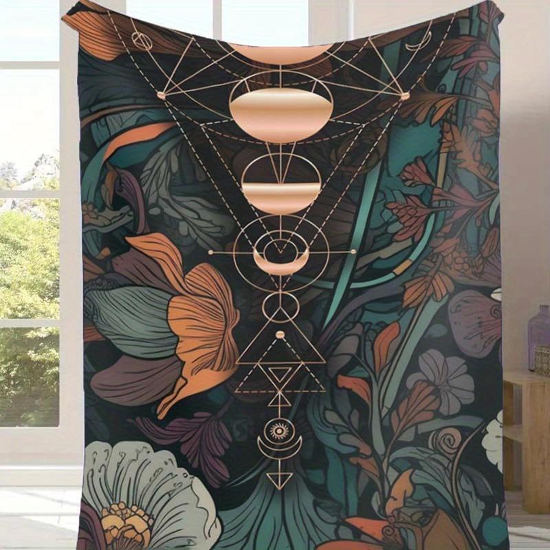 

1pc Flower And Moon Pattern Blanket,Soft And Comfortable Blanket, Travel Sofa Bed, Office Home Decor, Birthday Gift Blanket, Boys, Girls 130cmx150cm