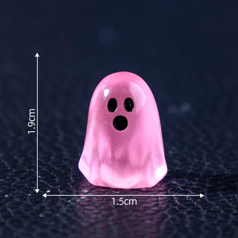 10Pcs Luminous Ghost Figures Glowing At Night Action Figure Mini Micro Landscape Miniatures Halloween Decoration Gifts Festive