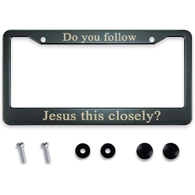 Smooffly I Hope Something Good Happens For You Today! License Plate Frame Holder Stainless Steel Rust-Proof Auto Parts Decoration With Screws For Men