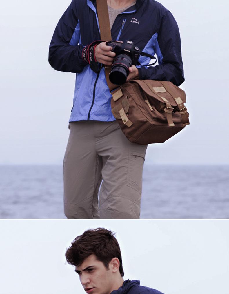 Cwatcun Retro Canvas Outdoor Kameratasche für DSLRs