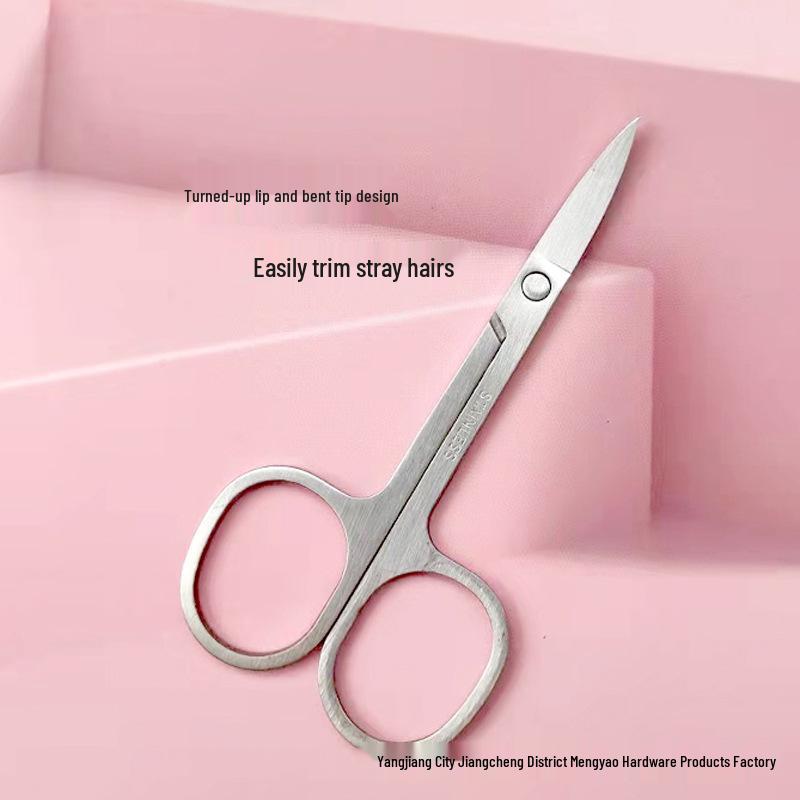 In-Stock Stainless Steel Eyebrow Trimming Scissors - Round Nose & Pointed Beauty Makeup Tools