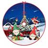 Reindeer Snowman Print Christmas Tree Skirt, Christmas Base Skirt, Tree Decoration Apron