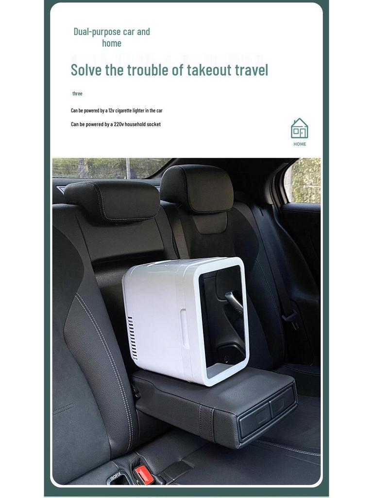 4L Mini-kylskåp för dubbelt bruk för bil och hem - Idealisk för smink, masker och kosmetika