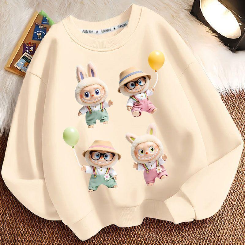 Loose Round-neck Hoodies for Children, Long-sleeved and Cute Round-neck Coats for Boys and Girls In Spring, Autumn and Winter