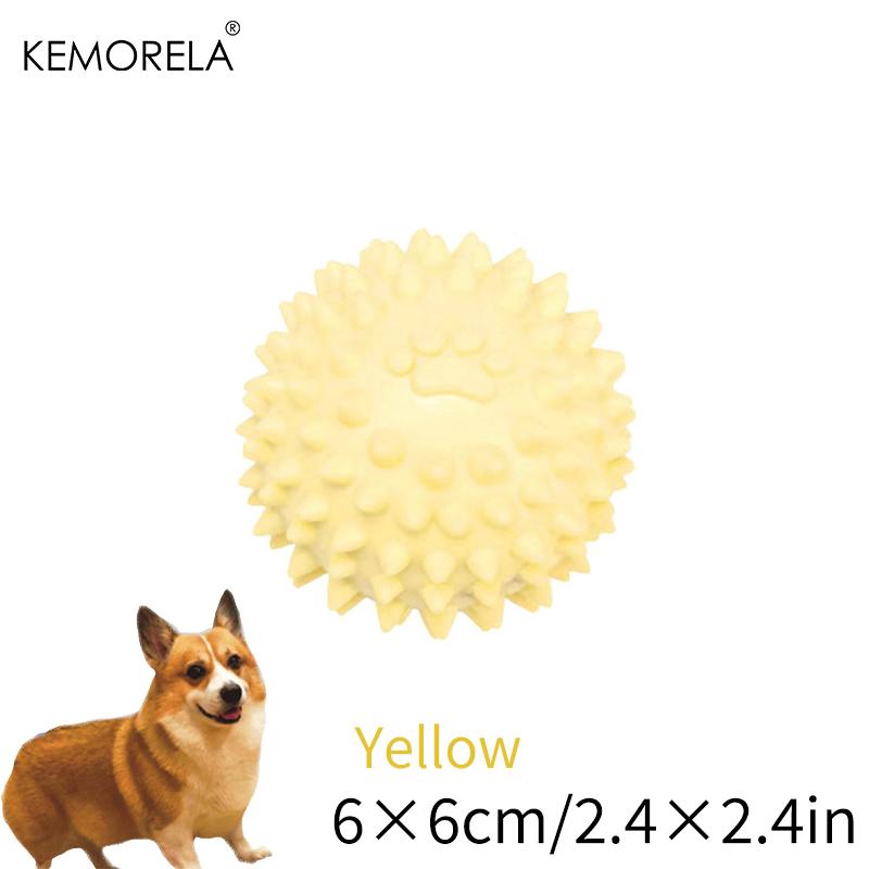 

Pet Dog Paw Print Thorn Ball TPR Interactive Chew Toy for Small Dogs Bite Resistant Molar Teeth Training Supplies жёлтый