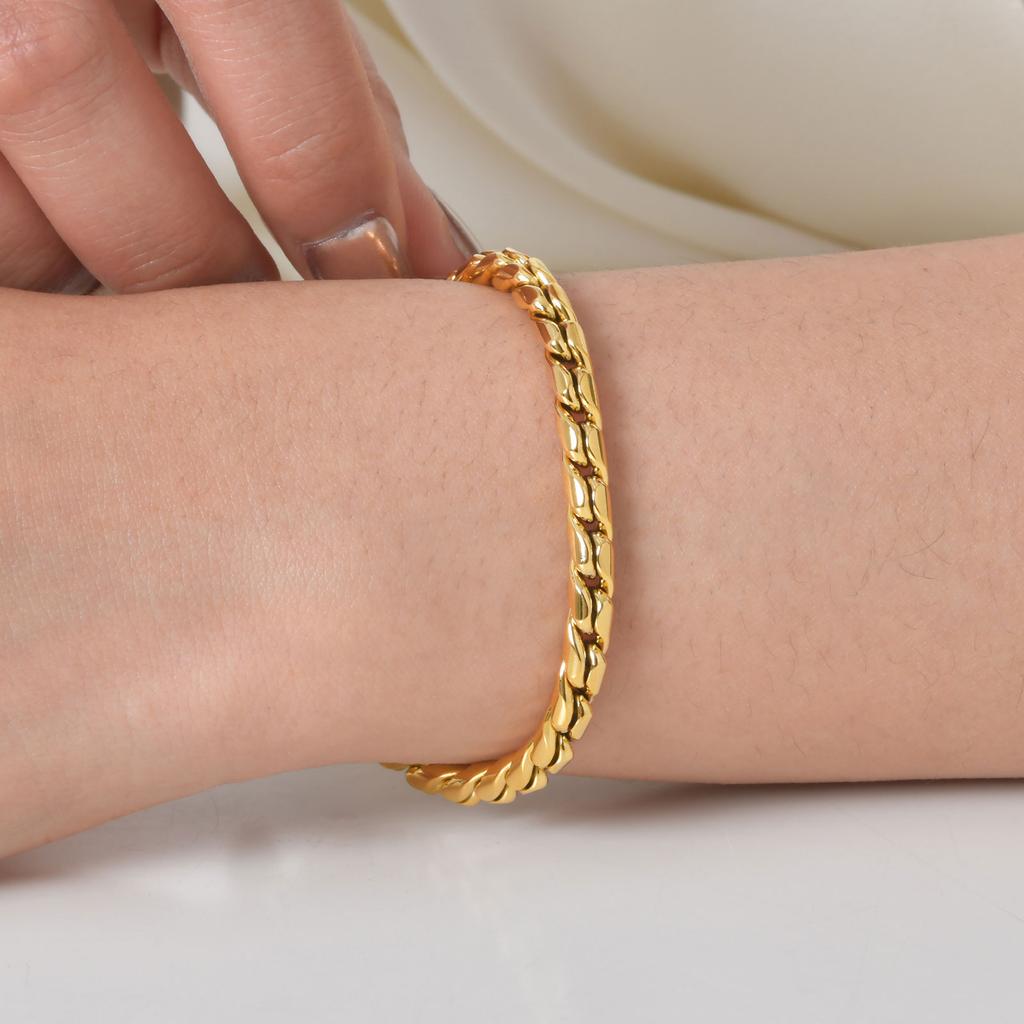 Classic Handmade Bracelet for Women,Gold Plated Stainless Steel Weaving Twist Chain Bracelets,Fashion Jewelry Mother's Day Gift
