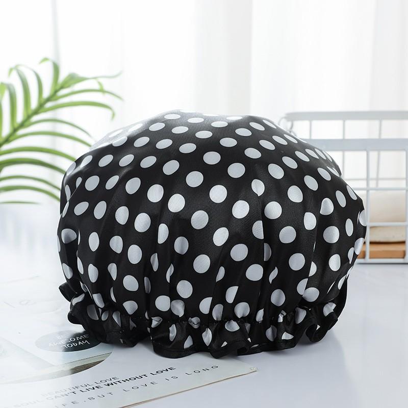 Double Waterproof Shower Cap Shampoo Hair Bath Makeup Head Cover