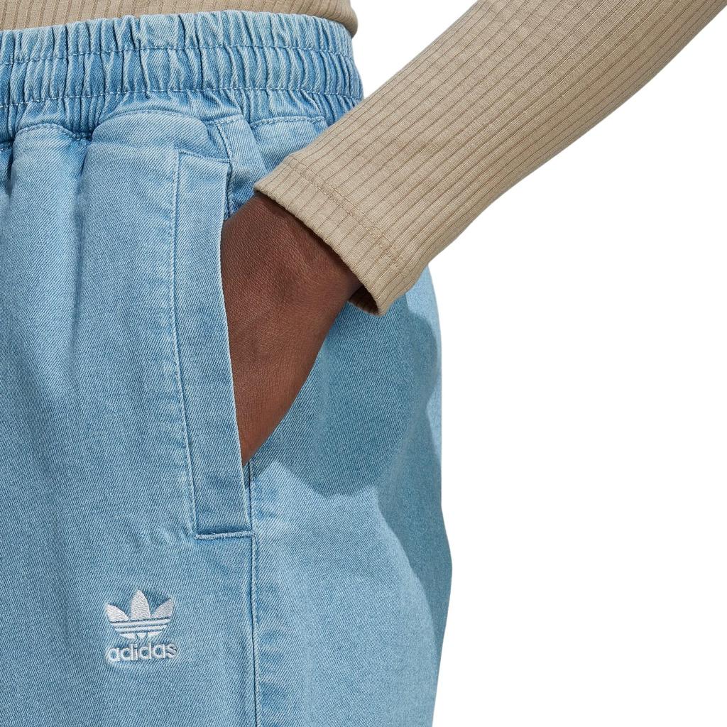 Adidas Originals Three Stripes Denim Removable Leg Casual Sports Jeans Women Jeans Gray Blue HT8170