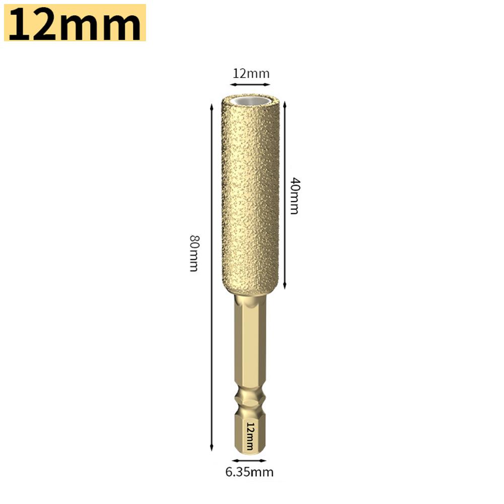 1pc Hexagonal Shank Diamond Drill Bit For Dry Drilling Hole Tile Marble Granite Porcelain 6-14mm Drilling Grinding Drill Bit